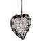 4.25" Black and White Buffalo Plaid Heart with Reindeer Christmas Ornament